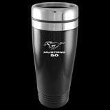 Ford Mustang 5.0 Black 16oz Stainless Steel Tumbler Travel Mug Official Licensed