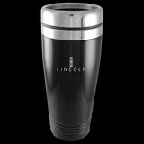 Lincoln Logo Black 16oz Stainless Steel Tumbler Travel Mug Official Licensed