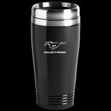 Ford Mustang Logo Black 16oz Stainless Steel Tumbler Travel Mug Official License