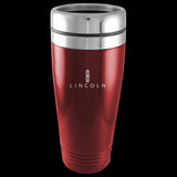 Lincoln Logo Burgundy 16oz Stainless Steel Tumbler Travel Mug Official Licensed