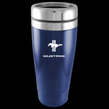 Ford Mustang Tri Bar Blue 16oz Stainless Steel Travel Mug Official Licensed