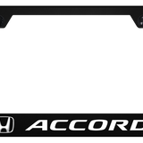 Honda Accord Polycarbonate Notched License Plate Frame - UV Print on Black