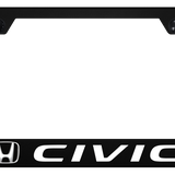 Honda Civic Polycarbonate Notched License Plate Frame - UV Print on Black