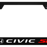 Honda Civic SI Polycarbonate Notched License Plate Frame Official Licensed - UV Print on Black