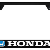 Honda Logo (Blue Fill) Polycarbonate Notched License Plate Frame Official Licensed - UV Print on Black