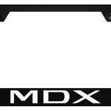 Acura MDX Polycarbonate Notched License Plate Frame Official Licensed - UV Print on Black