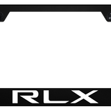 Acura RLX Polycarbonate Notched License Plate Frame Official Licensed - UV Print on Black