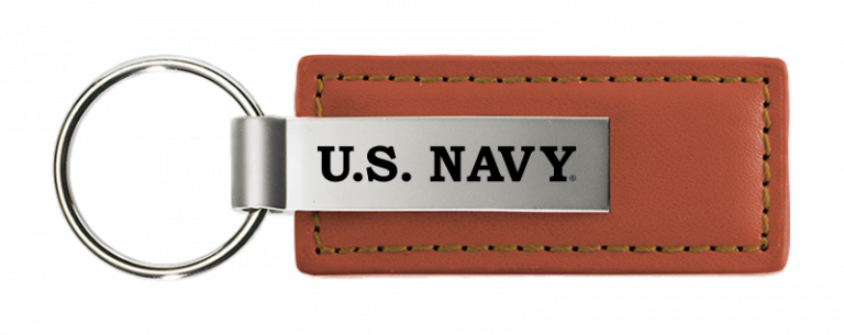 Military U.S. Navy Leather Key Chain Fob - Official Licensed