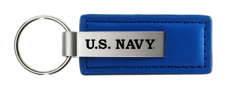 Military U.S. Navy Leather Key Chain Fob - Official Licensed