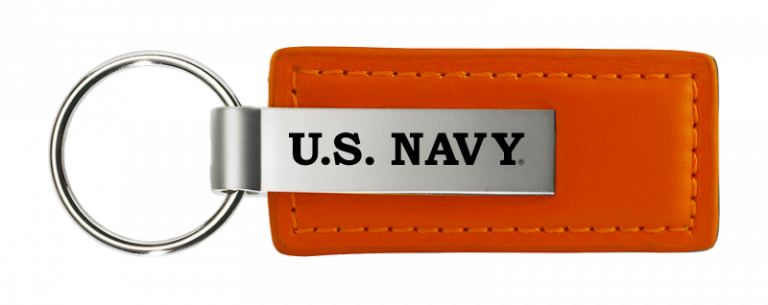 Military U.S. Navy Leather Key Chain Fob - Official Licensed