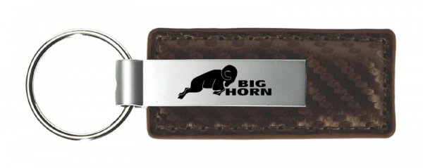 RAM Big Horn Carbon Fiber Leather Key Chain Fob - Official Licensed