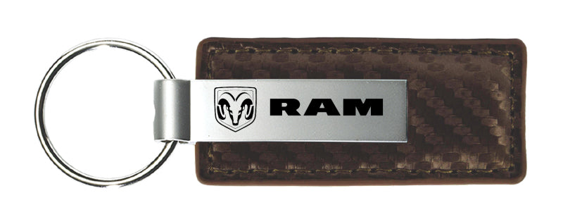 Ram Carbon Fiber Leather Key Chain Fob - Official Licensed