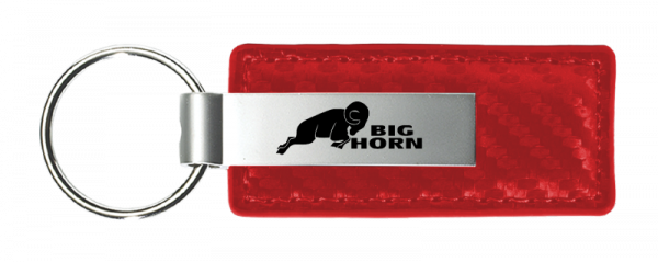 RAM Big Horn Carbon Fiber Leather Key Chain Fob - Official Licensed