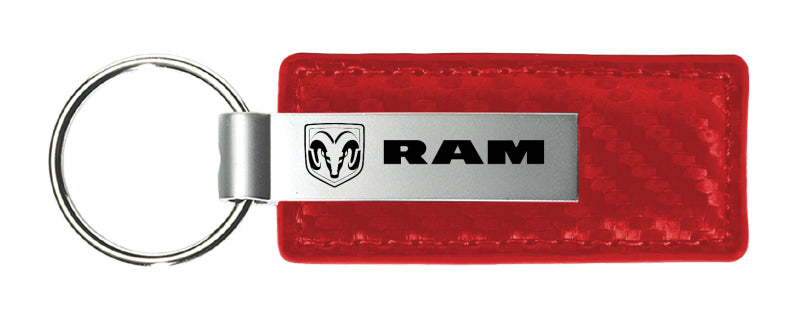 Ram Carbon Fiber Leather Key Chain Fob - Official Licensed