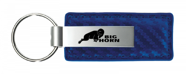 RAM Big Horn Carbon Fiber Leather Key Chain Fob - Official Licensed