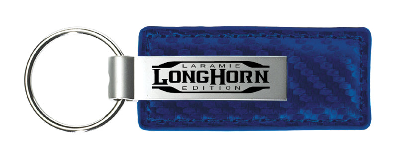 RAM Longhorn Laramie Carbon Fiber Leather Key Chain Fob - Official Licensed