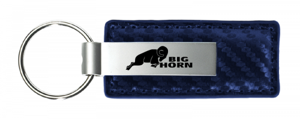 RAM Big Horn Carbon Fiber Leather Key Chain Fob - Official Licensed