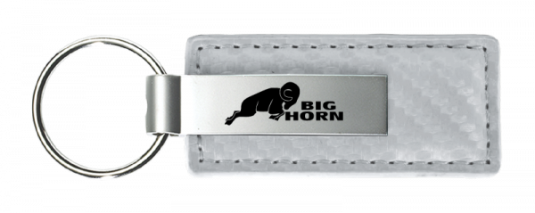 RAM Big Horn Carbon Fiber Leather Key Chain Fob - Official Licensed