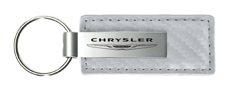 Chrysler Carbon Fiber Leather Key Chain Fob - Official Licensed