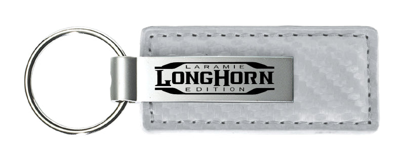 RAM Longhorn Laramie Carbon Fiber Leather Key Chain Fob - Official Licensed