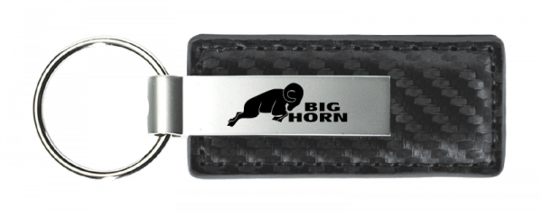 RAM Big Horn Carbon Fiber Leather Key Chain Fob - Official Licensed