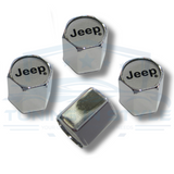 4pcs JEEP Logo Premium ABS Plastic Chrome Tire Stem Valve Caps Official Licensed