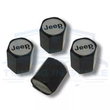 4pcs JEEP Logo Premium ABS Plastic Black Tire Stem Valve Caps Official Licensed