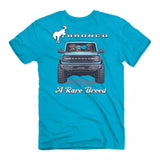 Ford Bronco Rare Breed Graphic Cotton T-Shirt Caribbean Blue Official Licensed