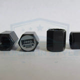 4pc JEEP Grill Premium ABS Plastic Black Tire Stem Valve Caps Official Licensed