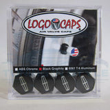 4pcs Lincoln Premium ABS Plastic Black Tire Stem Valve Caps Official Licensed