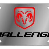 Dodge Challenger - Stainless Steel License Plate - Challenger Logo