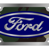 Ford - Stainless Steel License Plate - Ford Emblem Camo