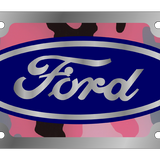 Ford - Stainless Steel License Plate - Ford Emblem Camo